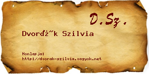 Dvorák Szilvia névjegykártya