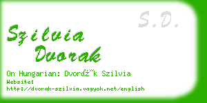 szilvia dvorak business card